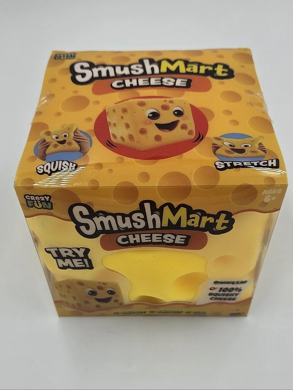 Smush Mart Cheese 🧀 JUMBO VIRAL TikTok SQUISHY 6” RMS USA Crazy Fun Authentic